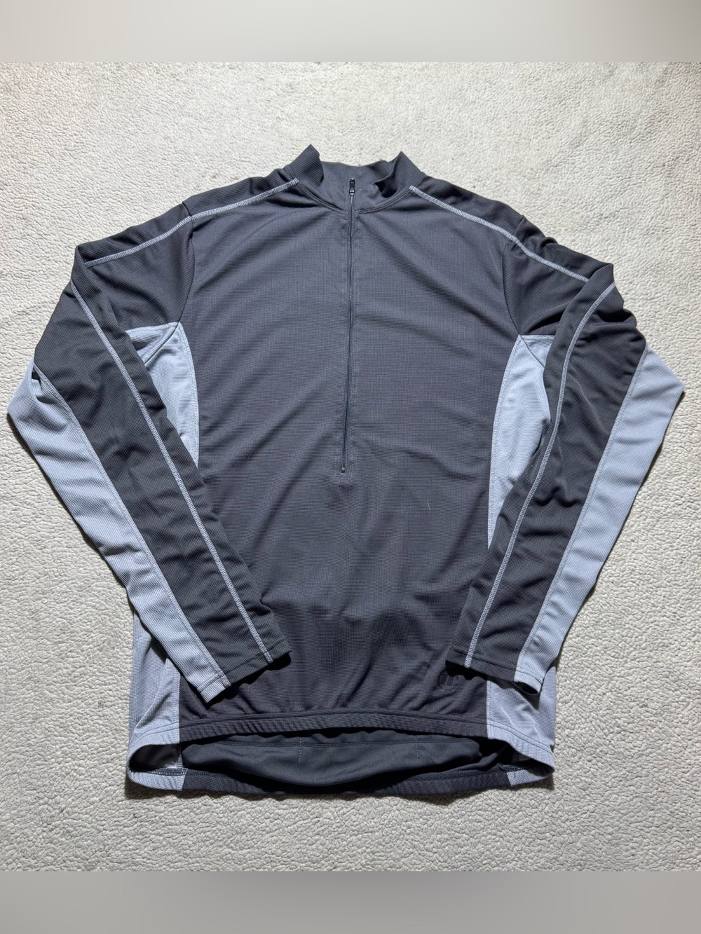 Novara Cycling Jacket Adult Large 1/2 Zip Stretch Dark Light Gray Outdoor Top